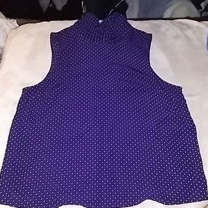 Dark blue polka dot blouse